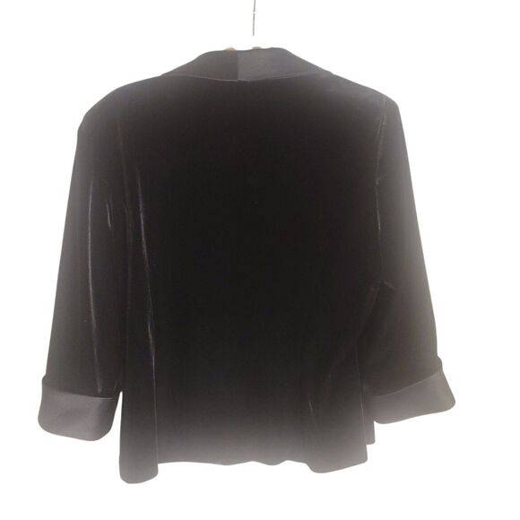 Alex Evenings Velvet Blazer Jacket Women's Petite XL Black 3/4 Sleeve Formal - Picture 2 of 9